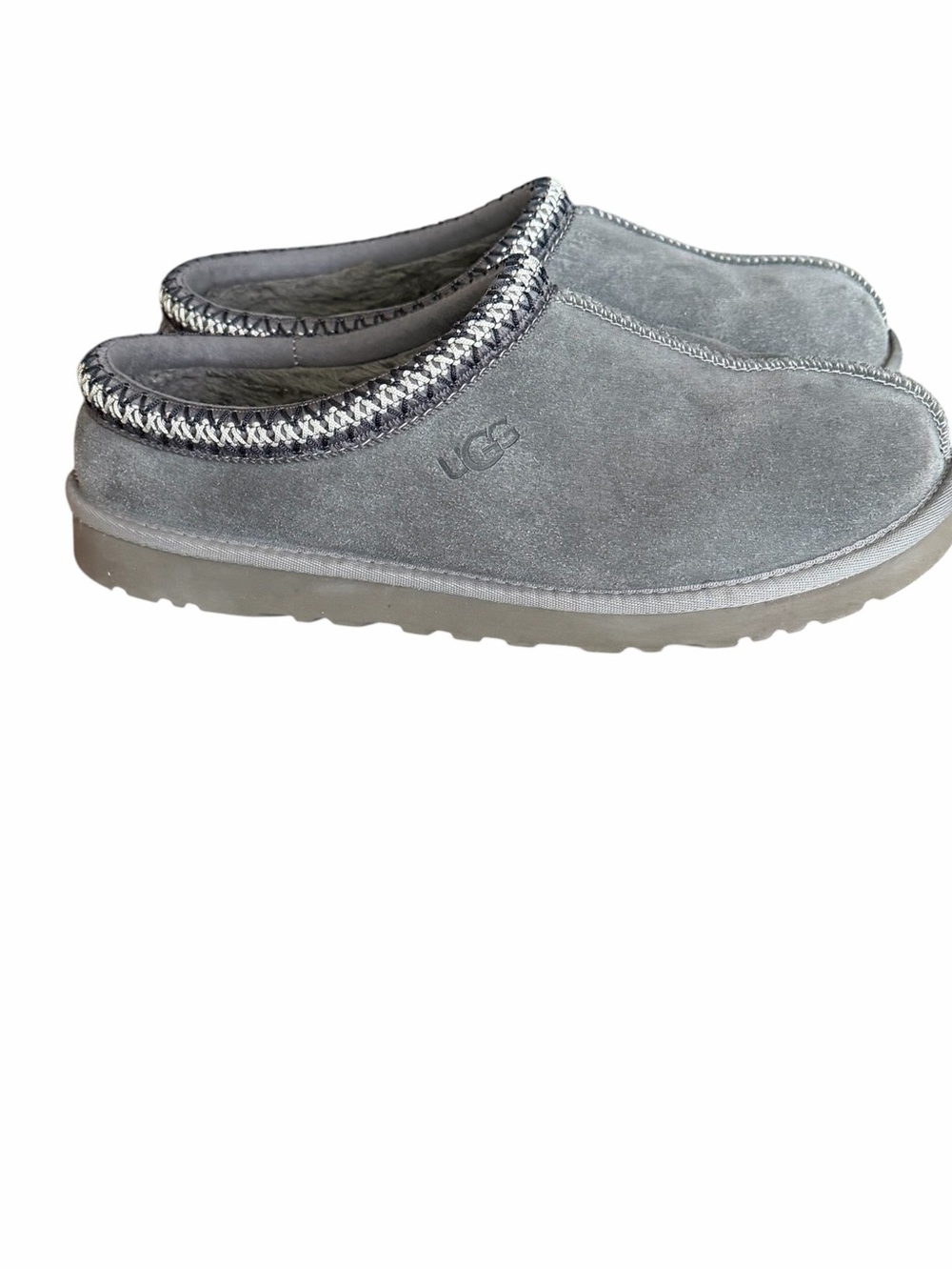 UGG Tasman Dark Grey Gray Slip-On Moccasin Shearling Men's Size 10